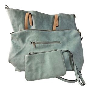 Joy Susan vegan leather tote and wristlet
